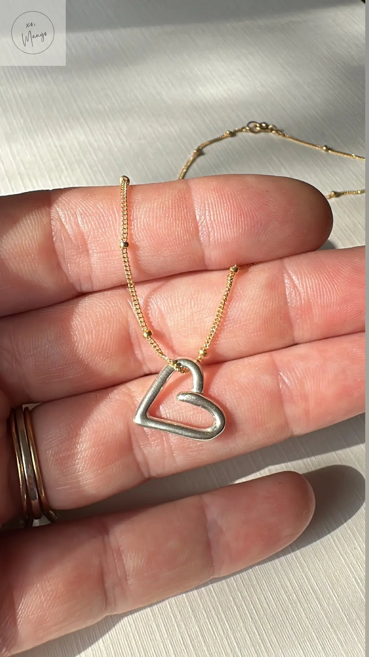 Heirloom Heart Necklace xo, Mango