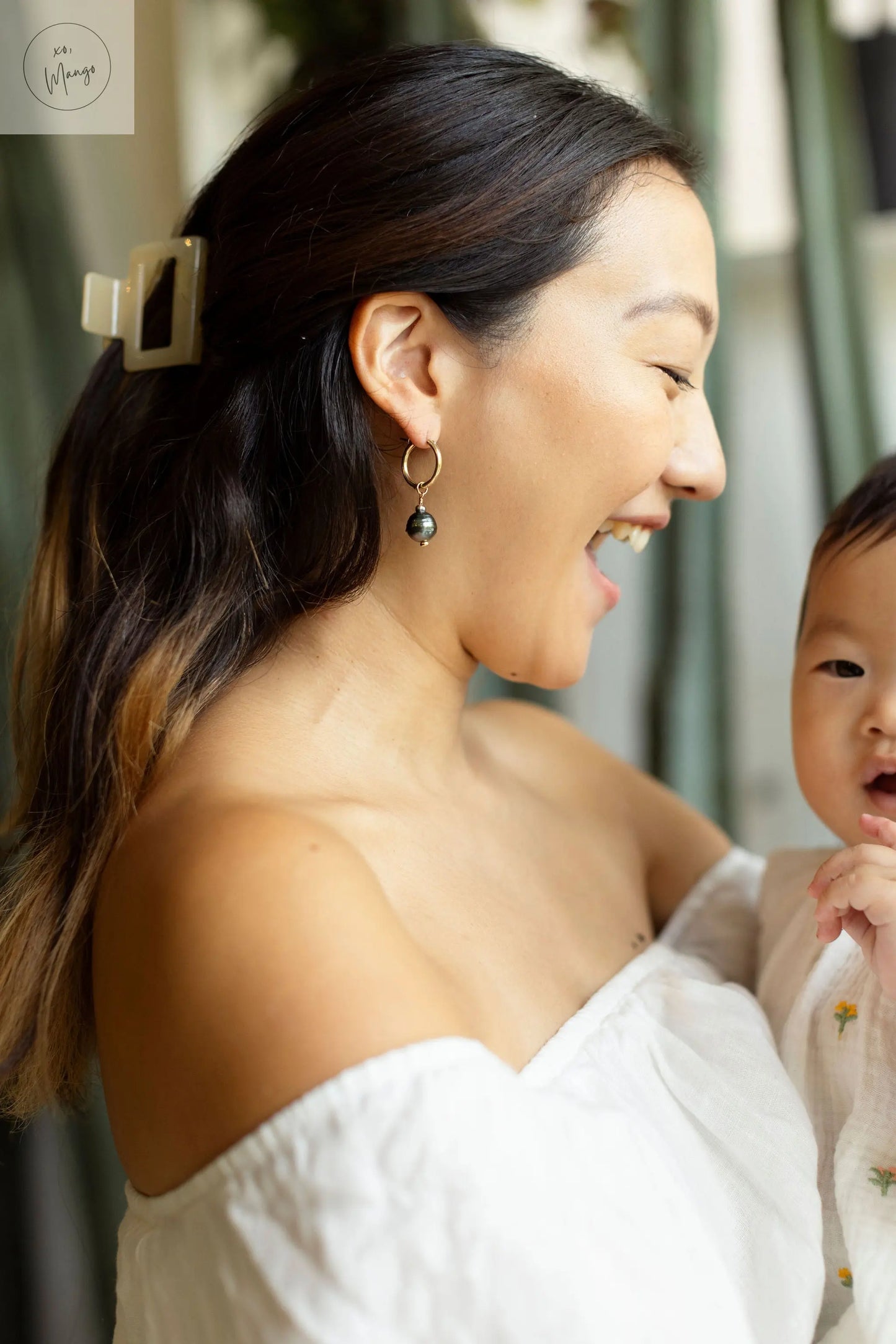 Tahitian Pearl Hoop Earrings My Store