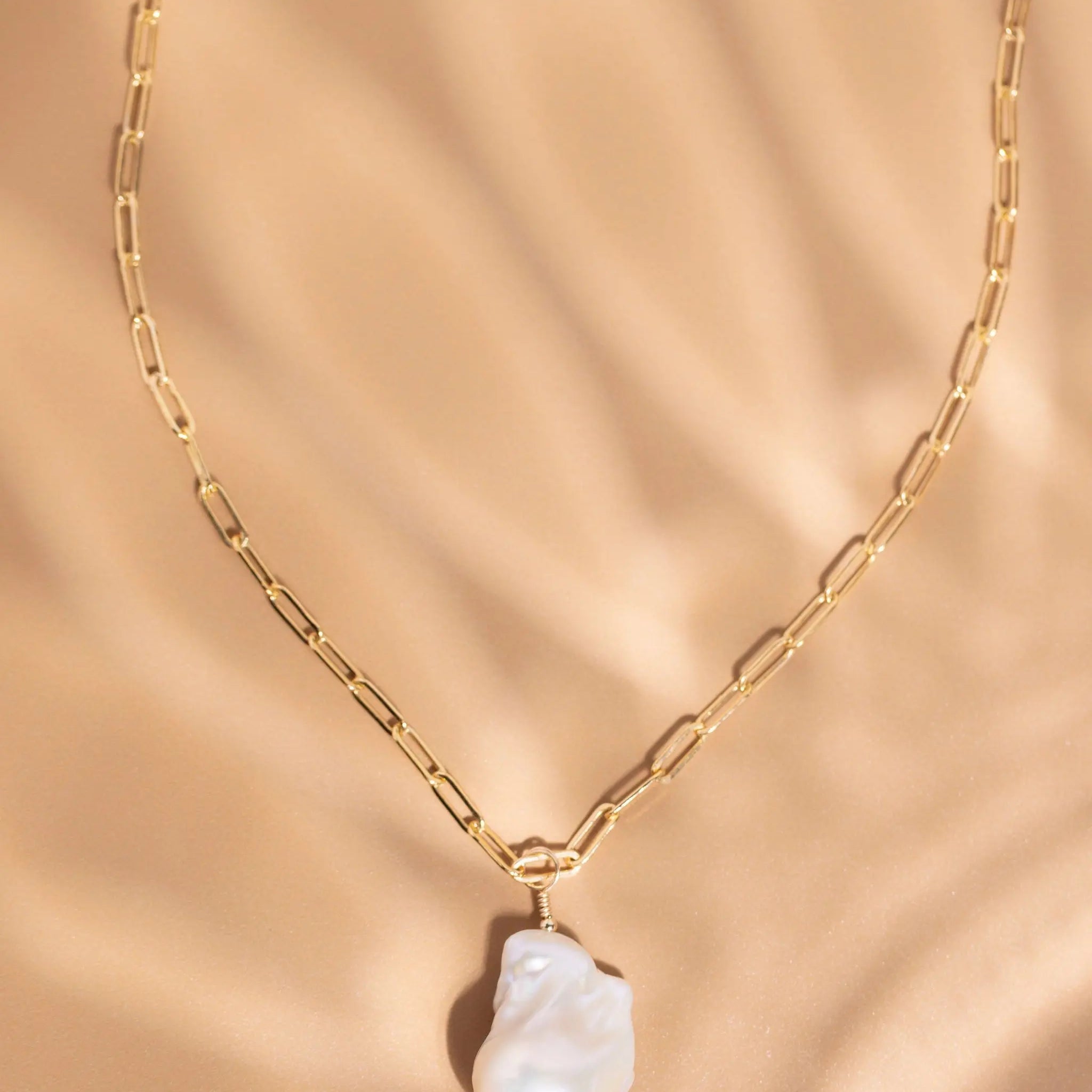The Anchor Necklace~ Large Baroque Pearl xo, Mango