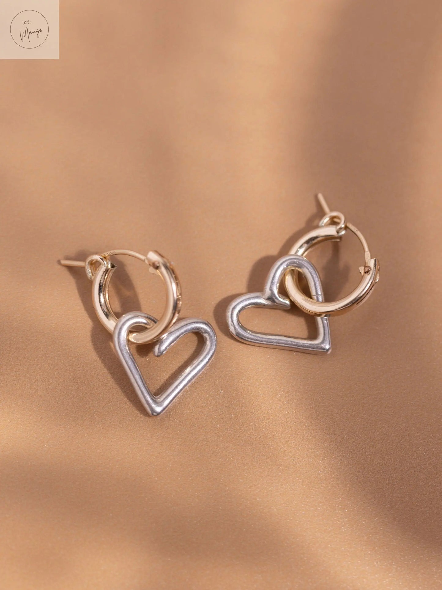 Heirloom Heart Hoops xo, Mango