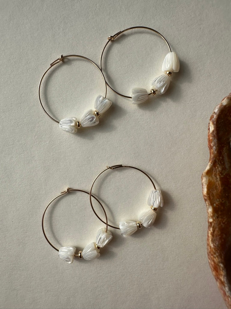 Pikake Mother of pearl Hoops