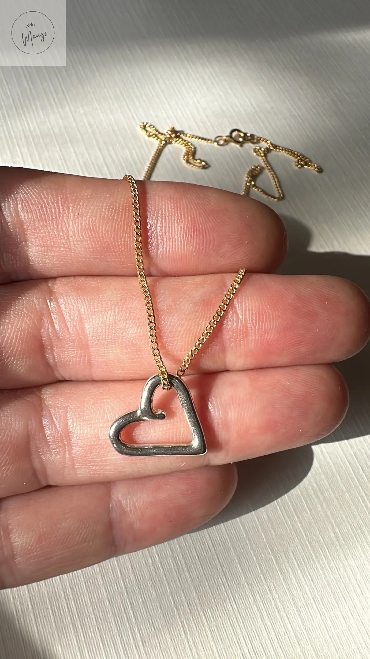 Heirloom Heart Necklace xo, Mango