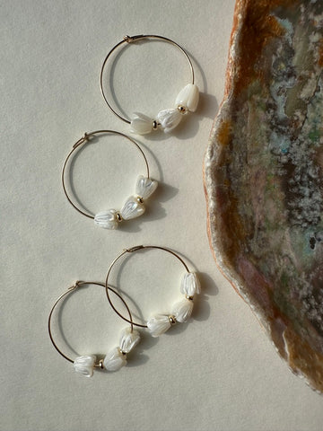 Pikake Mother of pearl Hoops