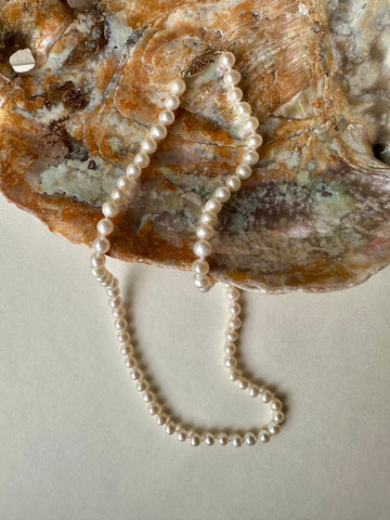 Solid Gold Pearl strand necklace