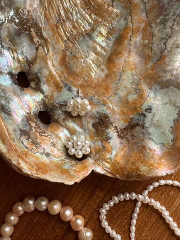 Vintage inspired Daisy Pearl studs