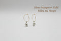 Silver hoop earrings with mango charm by xomango