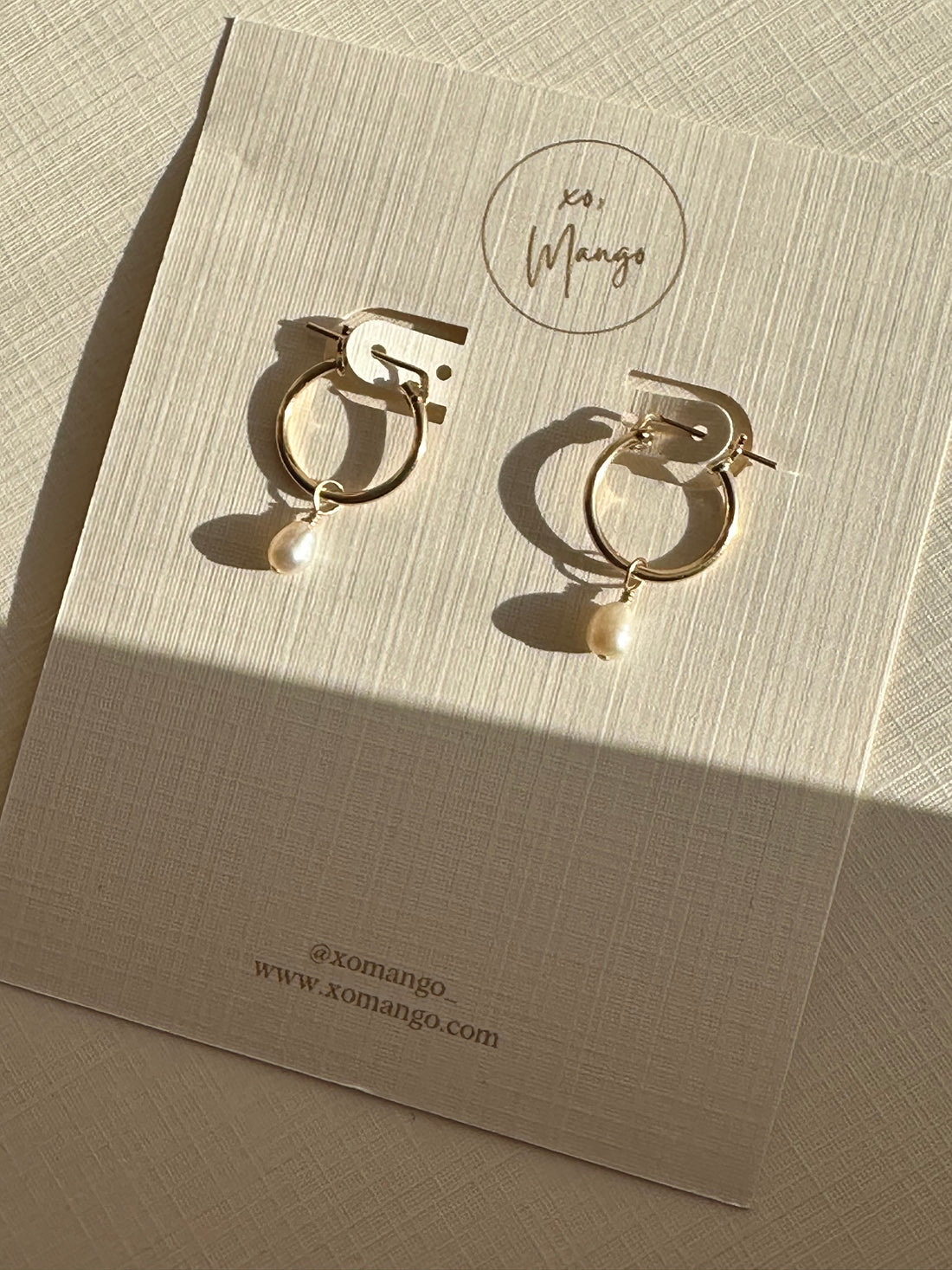 Pearl gold hoops~ Dainty Ella Pearl Hoops