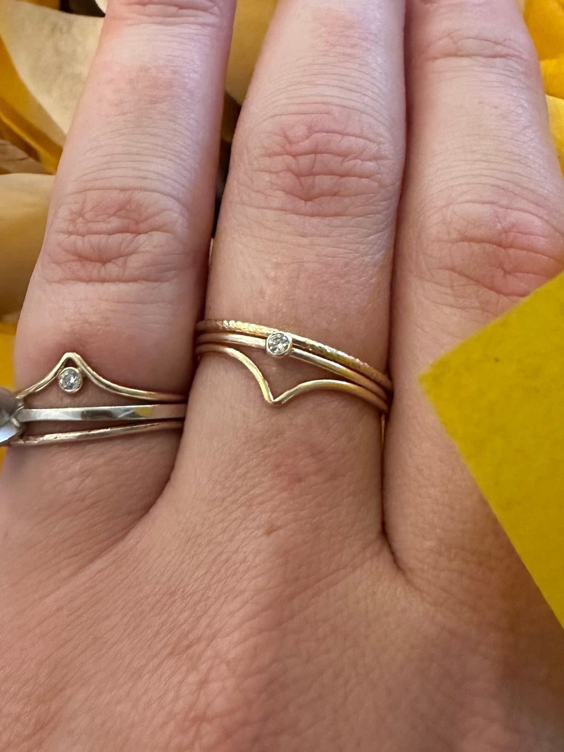 moonrise ring~ Dainty Gold stacking ring