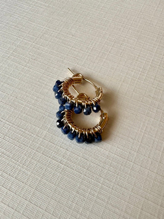 Sapphire huggie earrings