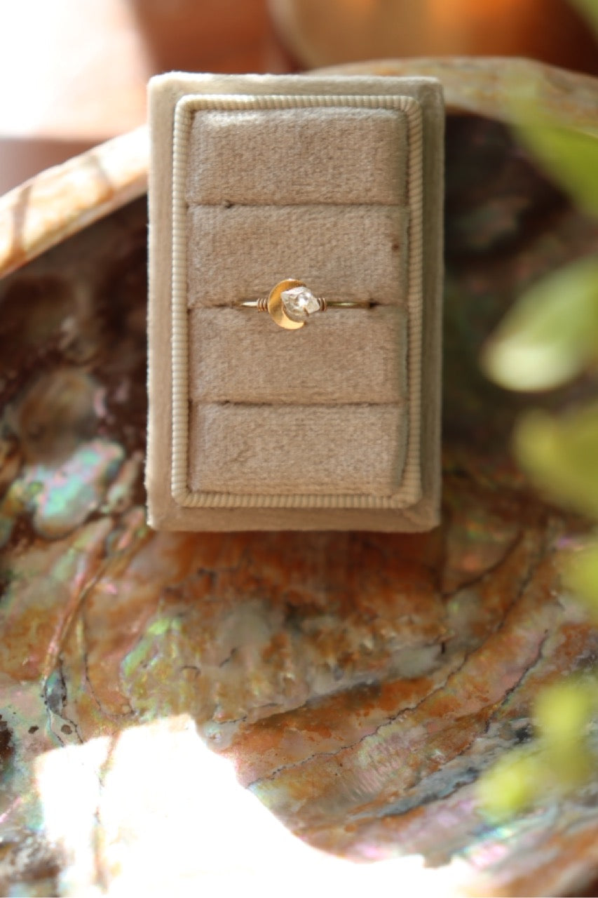 Moon phase ring ~ Gold stacking ring