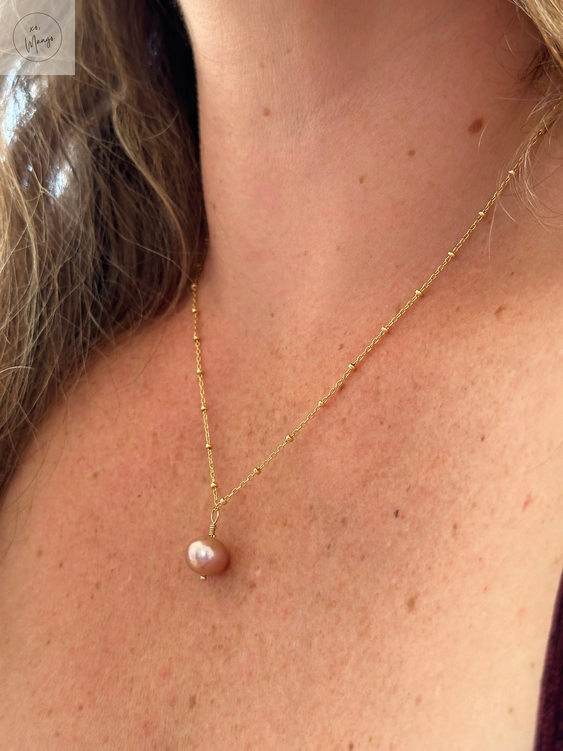 Pink Edison Pearl Anchoring Necklace xo, Mango