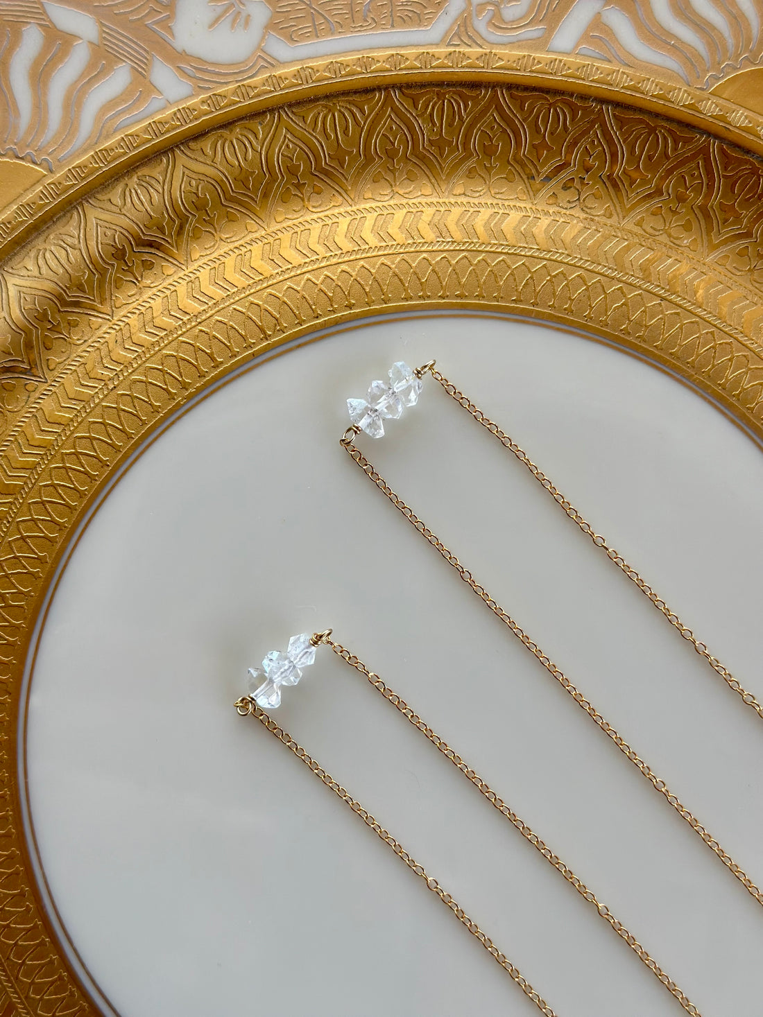 Herkimer Diamond bar necklace