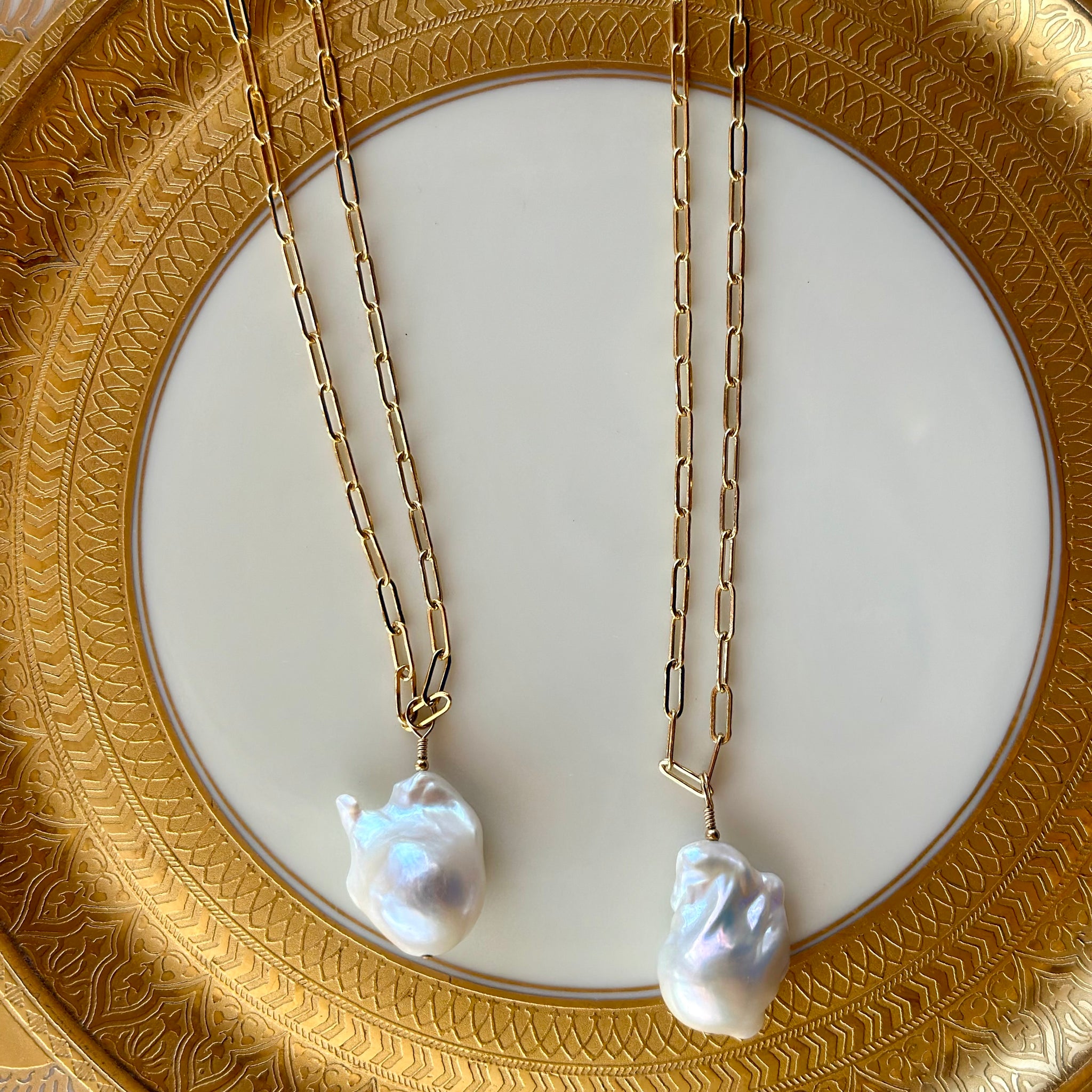 The Anchor Necklace~ Large Baroque Pearl