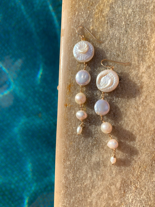 Legacy Pearls: 5 tier Pearl earring