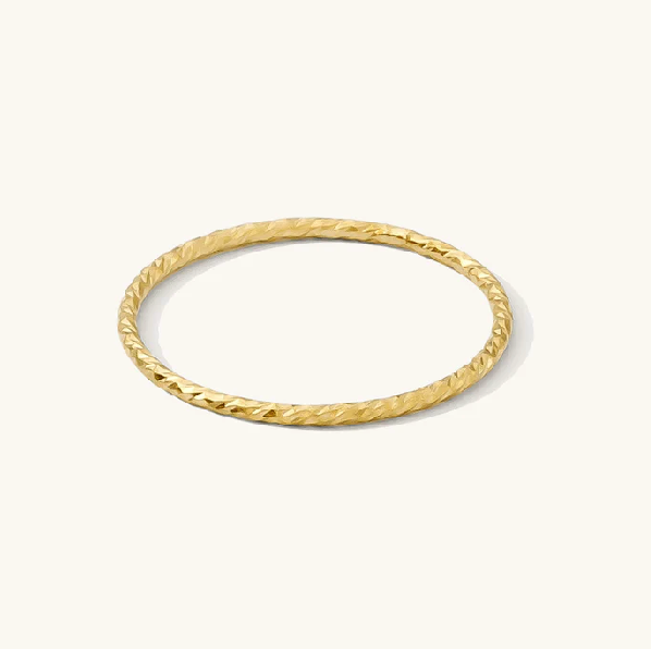 Ocean sparkle ring~ Gold stacking ring