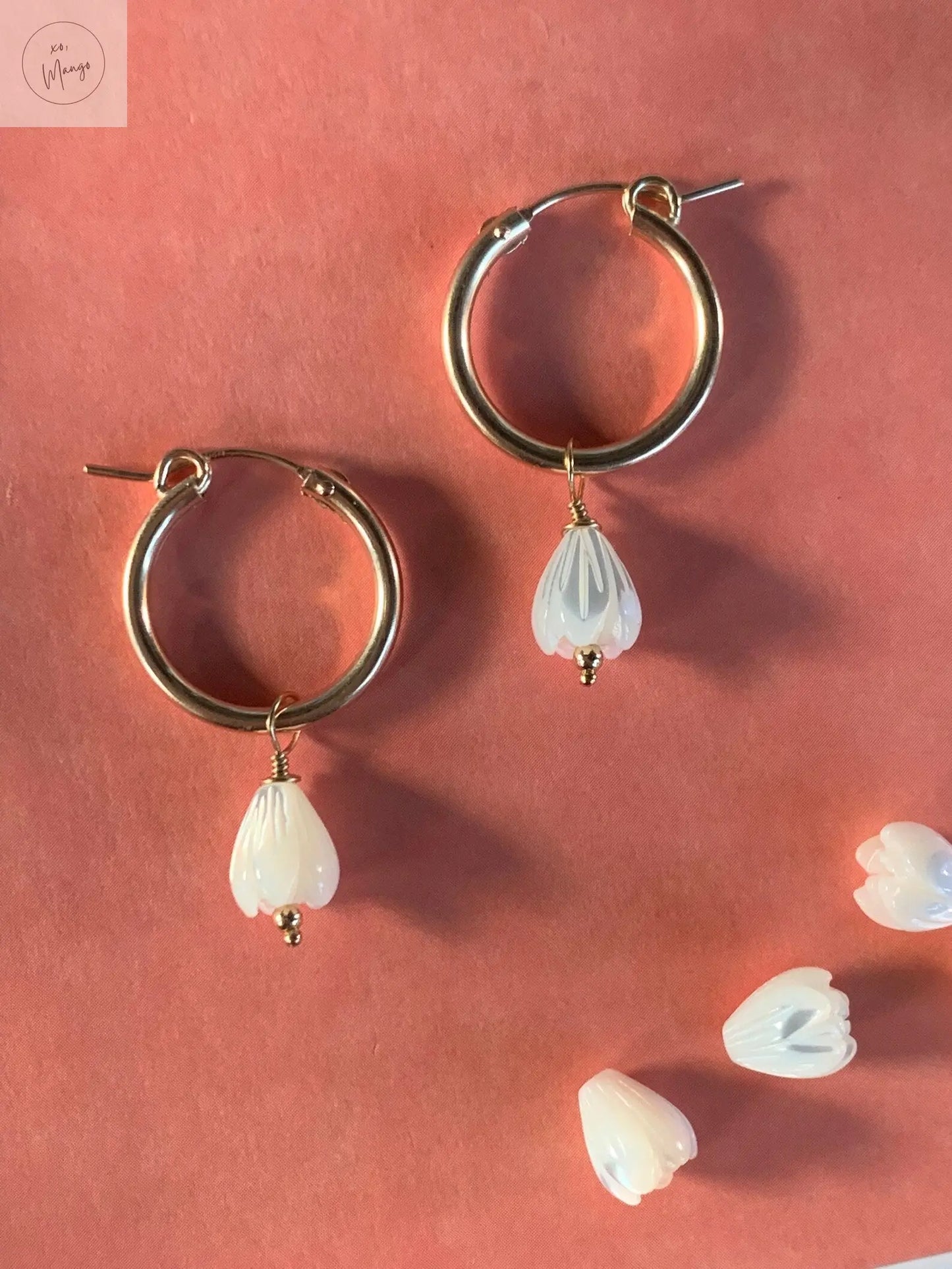 Pikake Earrings on Medium Hoops