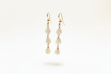 triple pikake bead earrings handmade by xomango