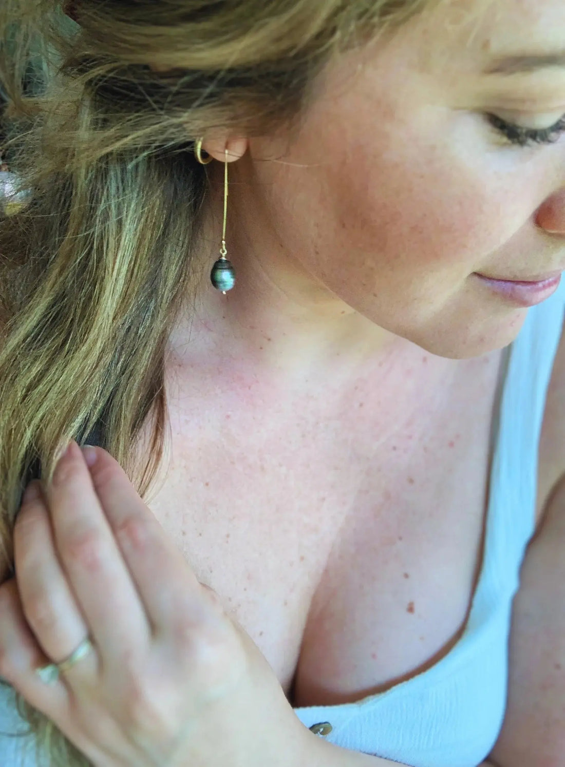 Long Tahitian Pearl Earrings