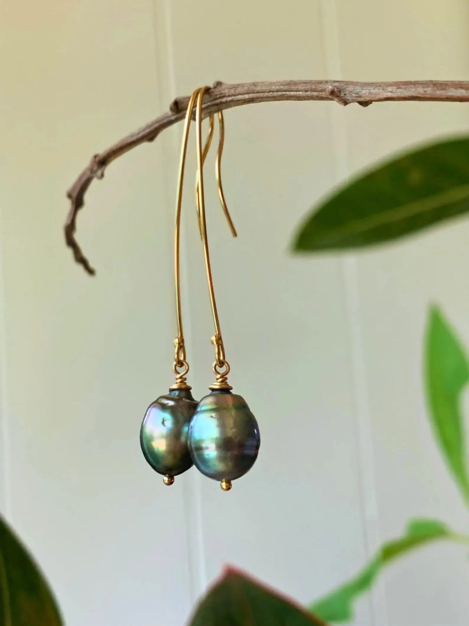 Long Tahitian Pearl Earrings